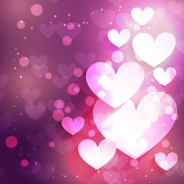 Heart background with bokeh effect Stock Illustration