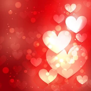 Heart background with bokeh effect Stock Illustration