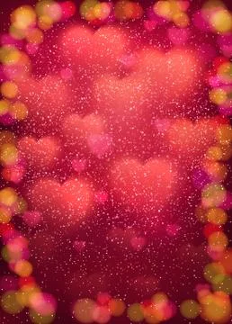 Heart background with cloud of blurred soft hearts Stock Illustration