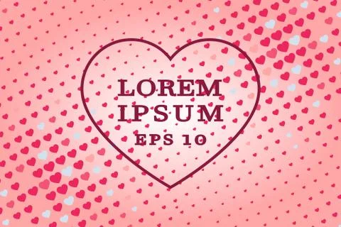 Heart Background Retro Pattern with text Illustrazione stock