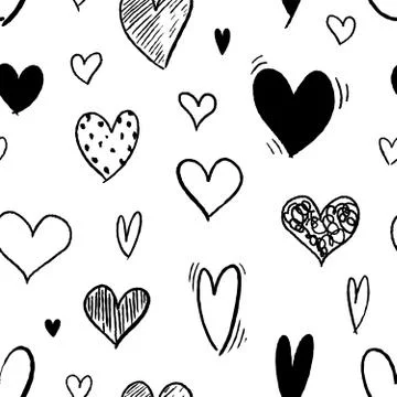 Heart background - seamless heart shape texture. Love vector. Stock Illustration
