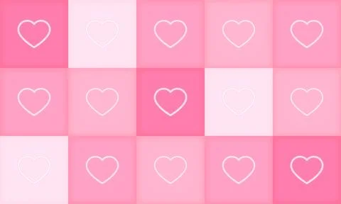 Heart background seamless pattern pink neon flat Stock Illustration