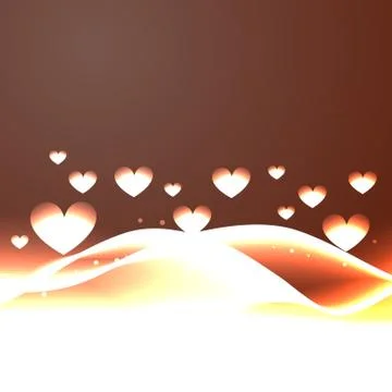 Heart background with wave Stock Illustration