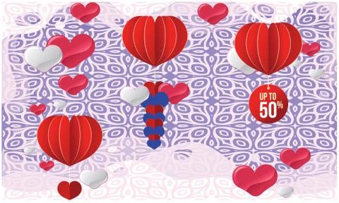 Heart Balloon On abstract texture background Stock-Illustration