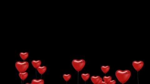 Heart balloon on black. Vídeos de archivo 101139259