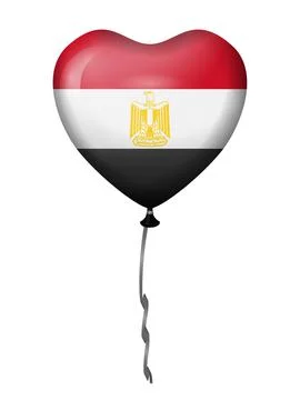 Heart balloon Egypt flag Stock Illustration