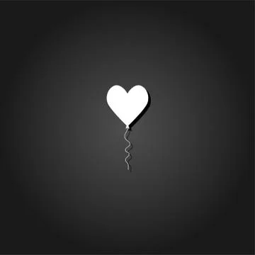 Heart balloon icon flat. Stock Illustration