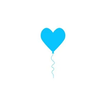 Heart balloon icon flat. Stock Illustration