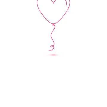 Heart balloon isolated single linear icon for websites and mobile minimalistic Stock Illustration