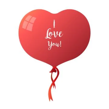 Heart balloon isolated on white background. Stock Illustration