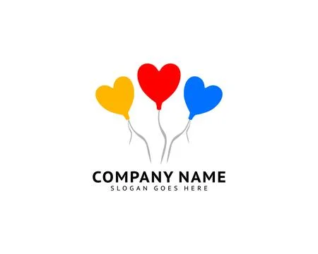 Heart Balloon Logo Template Vector Illustration Icon Design Stock Illustration