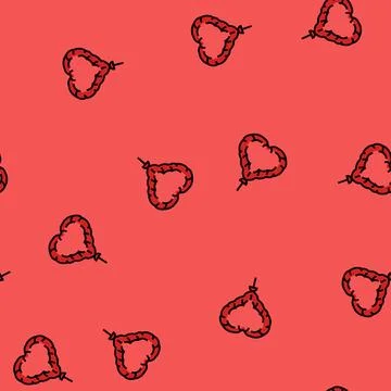 Heart balloon love vector seamless pattern Stock Illustration