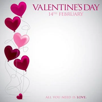 Heart balloon Valentine's Day card in vector format.. Stock Illustration