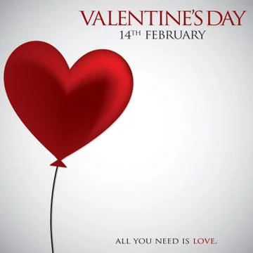 Heart balloon Valentine's Day card in vector format.. Stock Illustration