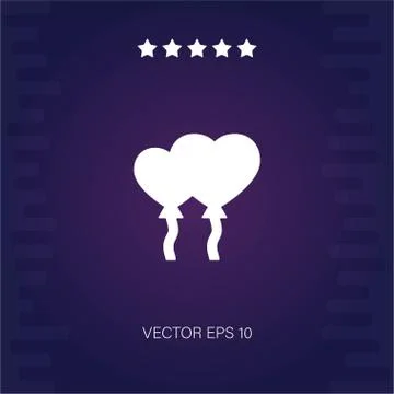 Heart balloon vector icon Stock Illustration