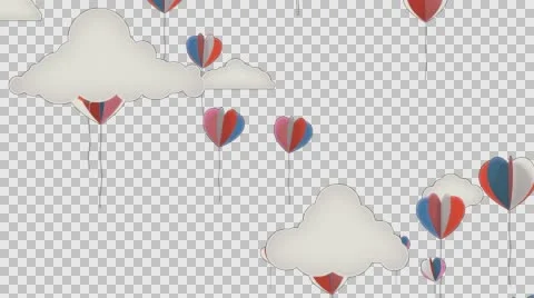 Heart Balloons Background Animation for Valentines Day and Wedding. 스톡 동영상 59069776