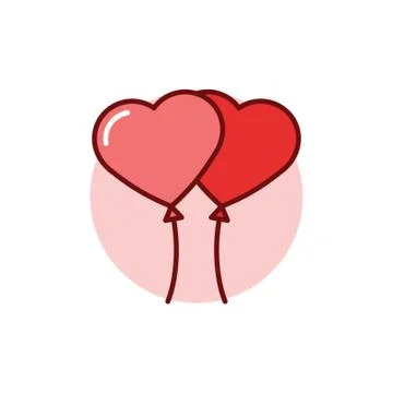 Heart Balloons Icon Stock-Illustration