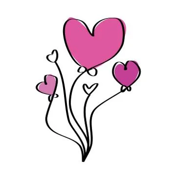 Heart balloons Stock Illustration