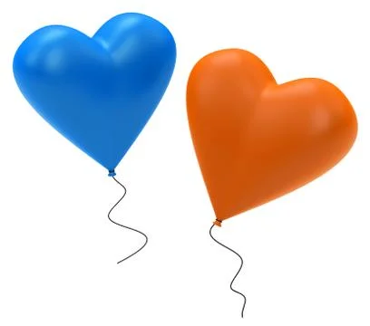 The heart balloons Stock Illustration