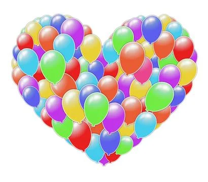 Heart of balloons Stock Illustration