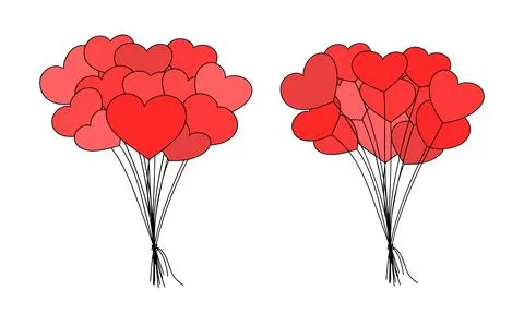 Heart balloons Stock Illustration