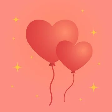 Heart balloons Illustrazione stock
