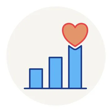 Heart Bar Chart 스톡 일러스트