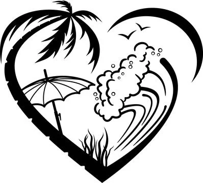 Heart Beach 2 Illustrazione stock