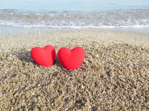 Heart on the beach Stock Photos