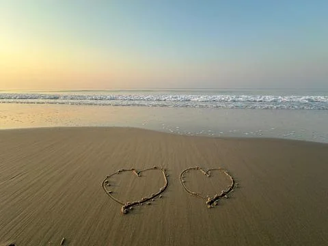 Heart on the beach Stock Photos