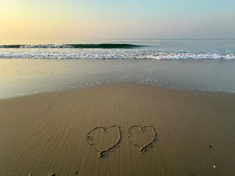 Heart on the beach Stock-Fotos