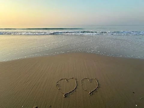 Heart on the beach Stock Photos