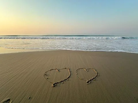 Heart on the beach Stock Photos