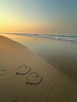 Heart on the beach Stock-Fotos