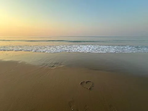 Heart on the beach Stock Photos
