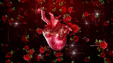 Heart Beat and Roses Background Vidéo 346159507