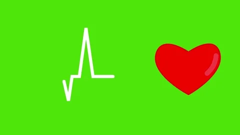 Heart beat cardiogram green background. fitness tracker heart rate graphic overl Stock Footage 339607148