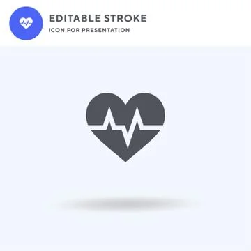 Heart Beat icon vector, filled flat sign, solid pictogram isolated on white Stock Illustration
