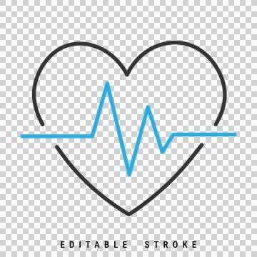 Heart beat line icon with pulse rhythm symbol for medical and healthcare design Stock Illustration