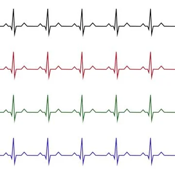 Heart beat line Stock Illustration