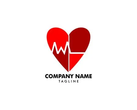 Heart Beat Logo Template Design Stock Illustration