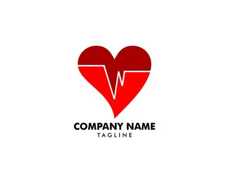 Heart Beat Logo Template Design Stock Illustration
