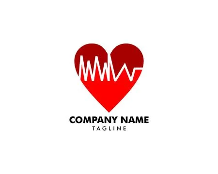 Heart Beat Logo Template Design Ilustração Stock