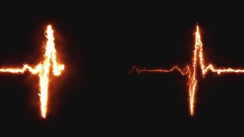 Heart beat pulse in fire Stock Footage 77523573