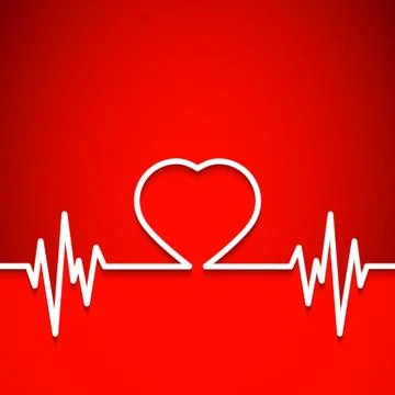 Heart beat pulse flat icon for medical Stock Illustration