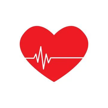 Heart beat pulse flat icon for medical apps and websites. Vector illustration Stock Illustration
