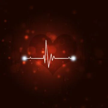 Heart beat red background Stock Illustration