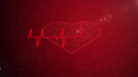 Heart Beating Animation on a Digital Background. Heart Beat Lines. 4K Stock Footage 271736610