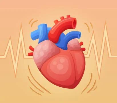 Heart beating. Cartoon vector illustration Stock Illustration