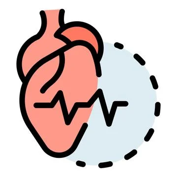 Heart beating icon vector flat Stock Illustration